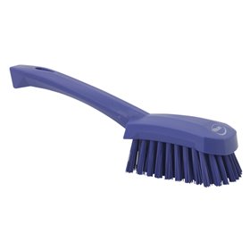 Dish brush With Short Helve Polyester Fiber, Hard 270x70x85mm Purple