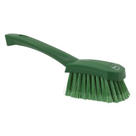 Dish brush With Short Helve Polyester Fiber, Switht, Cloven 270x70x85mm Green