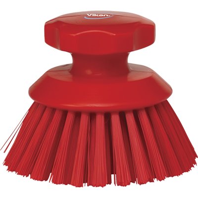 Round Work brush Polyester Fiber, Hard ø 110x110mm Red