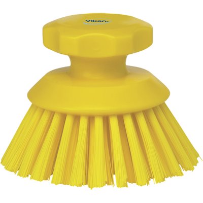 Round Work brush Polyester Fiber, Hard ø 110x110mm Yellow