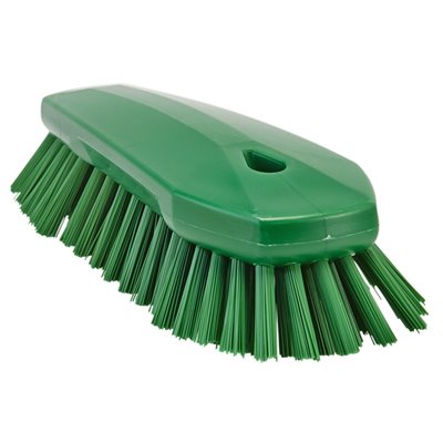 Large Ergonomic Work brush Polyester Fiber, Hard, With Wide Outstanding Fiber 250x120x60mm Green