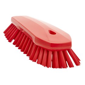 Large Ergonomic Work brush Polyester Fiber, Hard, With Wide Outstanding Fiber 250x120x60mm Red