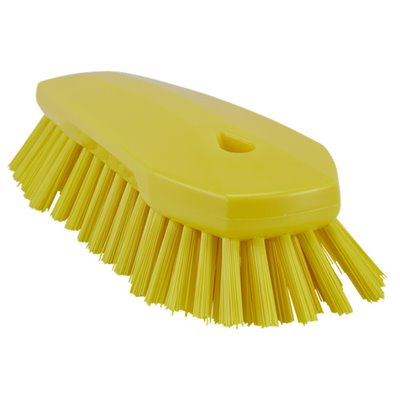 Large Ergonomic Work brush Polyester Fiber, Hard, With Wide Outstanding Fiber 250x120x60mm Yellow