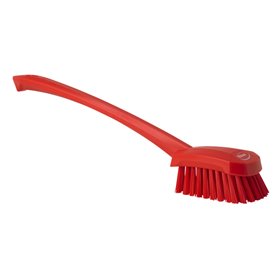 Dish brush With Tall Helve Polyester Fiber, Hard 415x71x75mm Red