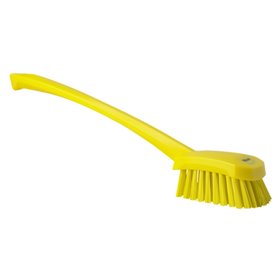 Dish brush With Tall Helve Polyester Fiber, Hard 415x71x75mm Yellow