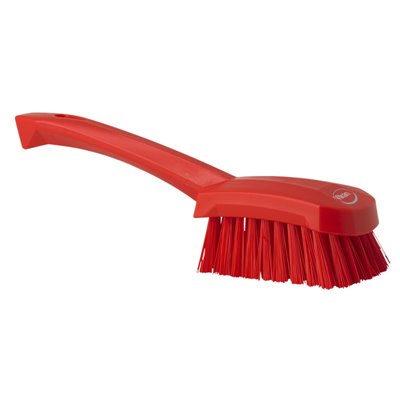 Dish brush With Short Helve Polyester Fiber, Hard 270x70x85mm Red