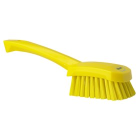 Dish brush With Short Helve Polyester Fiber, Hard 270x70x85mm Yellow