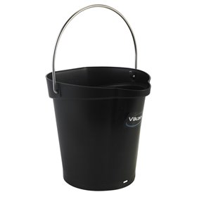 Bucket 6 Liter Polypropylene and Stainless steel 260x270x258mm Also see Bucket Lid 5689 and Wall holder 16200 Black