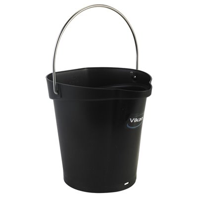 Bucket 6 Liter Polypropylene and Stainless steel 260x270x258mm Also see Bucket Lid 5689 and Wall holder 16200 Black