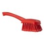 Dish brush With Short Helve Polyester Fiber, Switht, Cloven 270x70x85mm Red