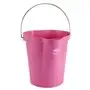 Emmer 12 Liter Van Polypropyleen En Roestvrij Staal 325x330x330mm Roze -Horecavoordeel.com-