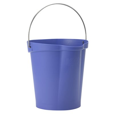 Bucket 12 Liter Polypropylene and Stainless steel 325x330x330mm Also see Bucket Lid 5687 and Wall holder 16200 Purple