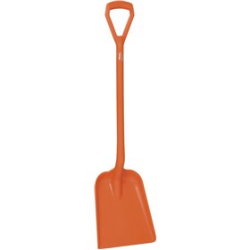 Lightweight Shovel D-handle, Short Helve Polypropylene Height 1040mm Standard Blade (327x271x50mm) Orange