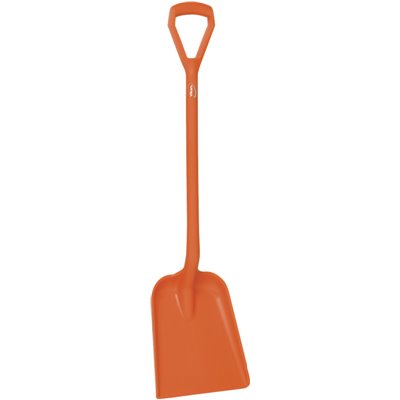 Lightweight Shovel D-handle, Short Helve Polypropylene Height 1040mm Standard Blade (327x271x50mm) Orange