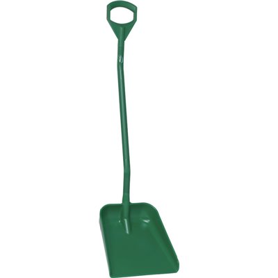 Ergonomic Shovel Tall Helve, Large Blade Polypropylene Height 1310mm Large 380x340x90mm Green