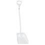 Ergonomic Shovel Tall Helve, Large Blade Polypropylene Height 1310mm Large 380x340x90mm White