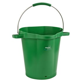 Emmer 20 Liter Van Polypropyleen En Roestvrij Staal 380x470x470mm Zie Ook Emmerdeksel 5693 Groen -Horecavoordeel.com-