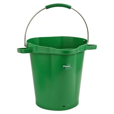 Emmer 20 Liter Van Polypropyleen En Roestvrij Staal 380x470x470mm Zie Ook Emmerdeksel 5693 Groen -Horecavoordeel.com-