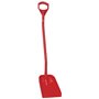 Ergonomic Shovel, Tall Helve, Small Blade Polypropylene Height 1280mm Small Blade 340x270x75mm Red