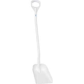 Ergonomic Shovel, Tall Helve, Small Blade Polypropylene Height 1280mm Small Blade 340x270x75mm White