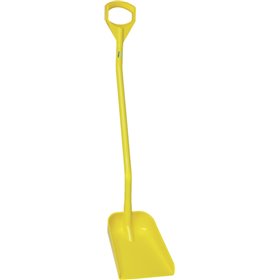 Ergonomic Shovel, Tall Helve, Small Blade Polypropylene Height 1280mm Small Blade 340x270x75mm Yellow