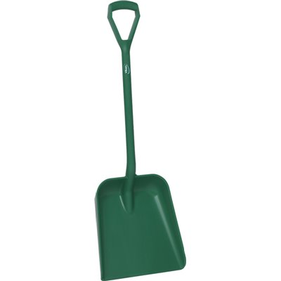 Lightweight Shovel D-handle, Short Helve Polypropylene Height 1035mm Large Deep Blade (379x345x90mm) Green