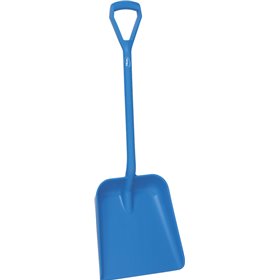 Lightweight Shovel D-handle, Short Helve Polypropylene Height 1035mm Large Deep Blade (379x345x90mm) Blue