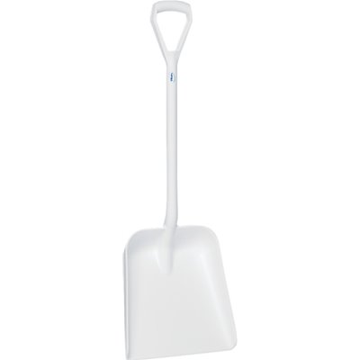 Lightweight Shovel D-handle, Short Helve Polypropylene Height 1035mm Large Deep Blade (379x345x90mm) White