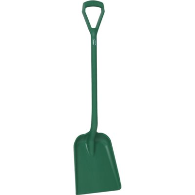 Lightweight Shovel D-handle, Short Helve Polypropylene Height 1040mm Standard Blade (327x271x50mm) Green