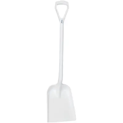 Lightweight Shovel D-handle, Short Helve Polypropylene Height 1040mm Standard Blade (327x271x50mm) White