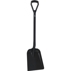 Lightweight Shovel D-handle, Short Helve Polypropylene Height 1040mm Standard Blade (327x271x50mm) Black