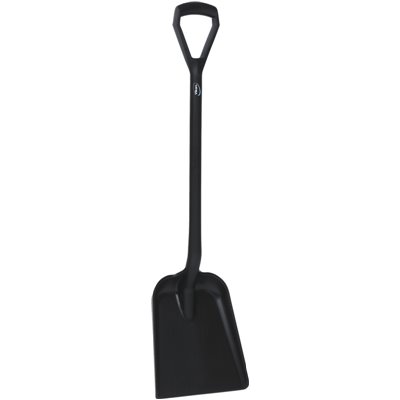 Lightweight Shovel D-handle, Short Helve Polypropylene Height 1040mm Standard Blade (327x271x50mm) Black