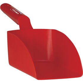 Straight Hand shovel, Medium, 1 Liter Polypropylene 340x120x110mm Red