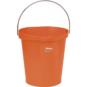 Bucket 12 Liter Polypropylene and Stainless steel 325x330x330mm Also see Bucket Lid 5687 and Wall holder 16200 Orange