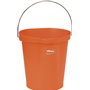 Bucket 12 Liter Polypropylene and Stainless steel 325x330x330mm Also see Bucket Lid 5687 and Wall holder 16200 Orange