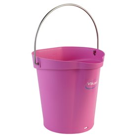 Emmer 6 Liter Van Polypropyleen En Roestvrij Staal 260x270x258mm Roze -Horecavoordeel.com-