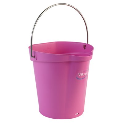 Bucket 6 Liter Polypropylene and Stainless steel 260x270x258mm Also see Bucket Lid 5689 and Wall holder 16200 Pink