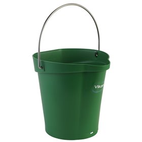 Bucket 6 Liter Polypropylene and Stainless steel 260x270x258mm Also see Bucket Lid 5689 and Wall holder 16200 Green