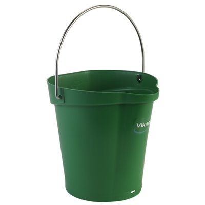 Bucket 6 Liter Polypropylene and Stainless steel 260x270x258mm Also see Bucket Lid 5689 and Wall holder 16200 Green