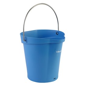 Emmer 6 Liter Van Polypropyleen En Roestvrij Staal 260x270x258mm Blauw -Horecavoordeel.com-