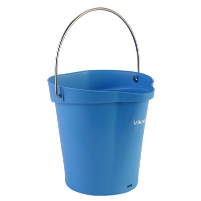 Emmer 6 Liter Van Polypropyleen En Roestvrij Staal 260x270x258mm Blauw -Horecavoordeel.com-