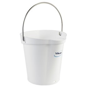 Emmer 6 Liter Van Polypropyleen En Roestvrij Staal 260x270x258mm Wit -Horecavoordeel.com-