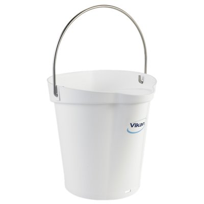 Bucket 6 Liter Polypropylene and Stainless steel 260x270x258mm Also see Bucket Lid 5689 and Wall holder 16200 White