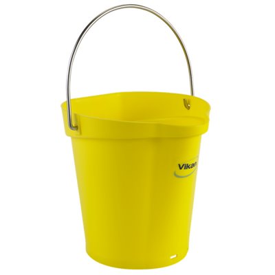 Bucket 6 Liter Polypropylene and Stainless steel 260x270x258mm Also see Bucket Lid 5689 and Wall holder 16200 Yellow