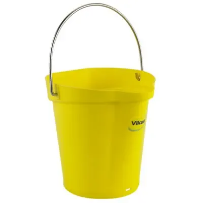 Emmer 6 Liter Van Polypropyleen En Roestvrij Staal 260x270x258mm Geel -Horecavoordeel.com-