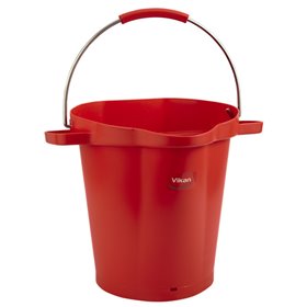 Emmer 20 Liter Van Polypropyleen En Roestvrij Staal 380x470x470mm Zie Ook Emmerdeksel 5693 Rood -Horecavoordeel.com-