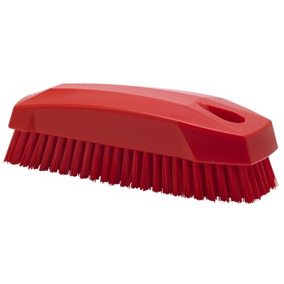 Nail brush - Small Work Brush Polyester Fiber, Hard 130x50x40mm Red