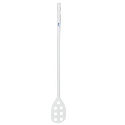 Stirrer, With Gaten, Tall Helve Polypropylene, White Helve 1200mmxø 31mm Spatula Leaf With Holes, 160x270mm White