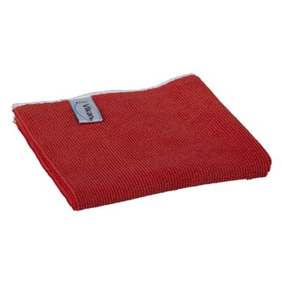 Microvezeldoek Basic 40 80% Polyester 20% Polyamide 400x400mm Rood -Horecavoordeel.com-