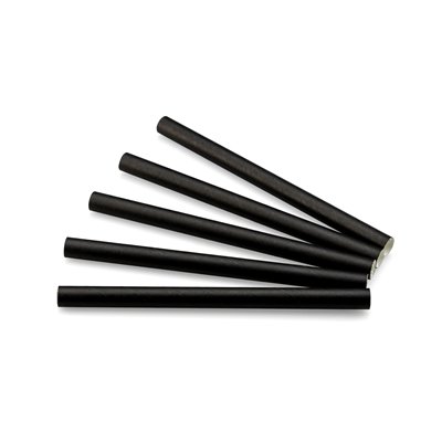 Drinking Straw Paper (FSC®) Black ø 10 mm / 15cm -Horecavoordeel.com-